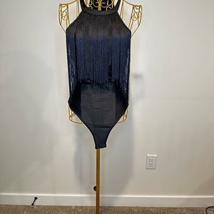 Black Fringe bodysuit